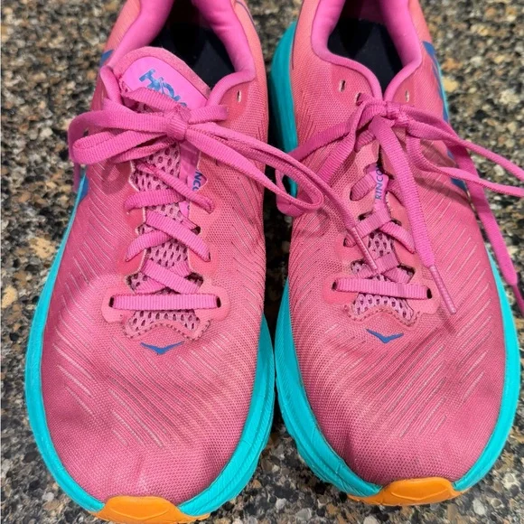 Hoka Vibrant Pink and Teal Sneakers ladies Rincon 3 size 7.5 - Picture 2 of 10